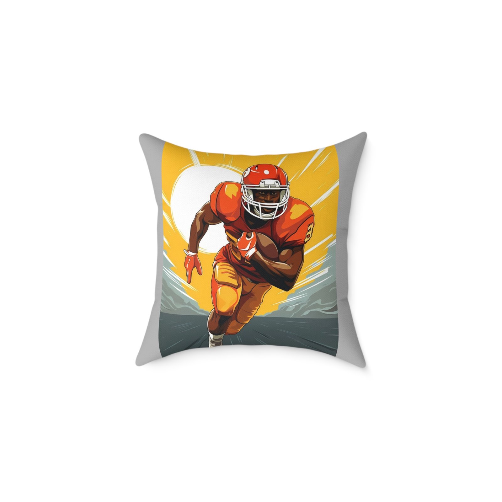 American Football Square Poly Canvas Pillow - Image 5