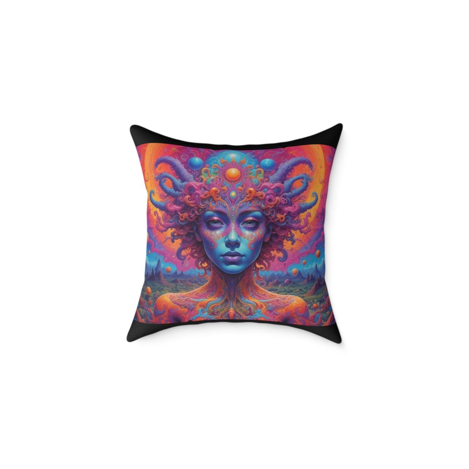 Psychadelic Square Poly Canvas Pillow - Image 5