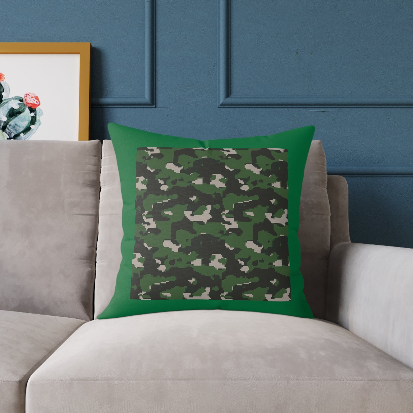Army Square Poly Canvas Pillow - Image 11