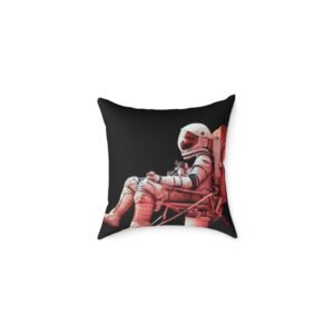 Spaceman Square Poly Canvas Pillow