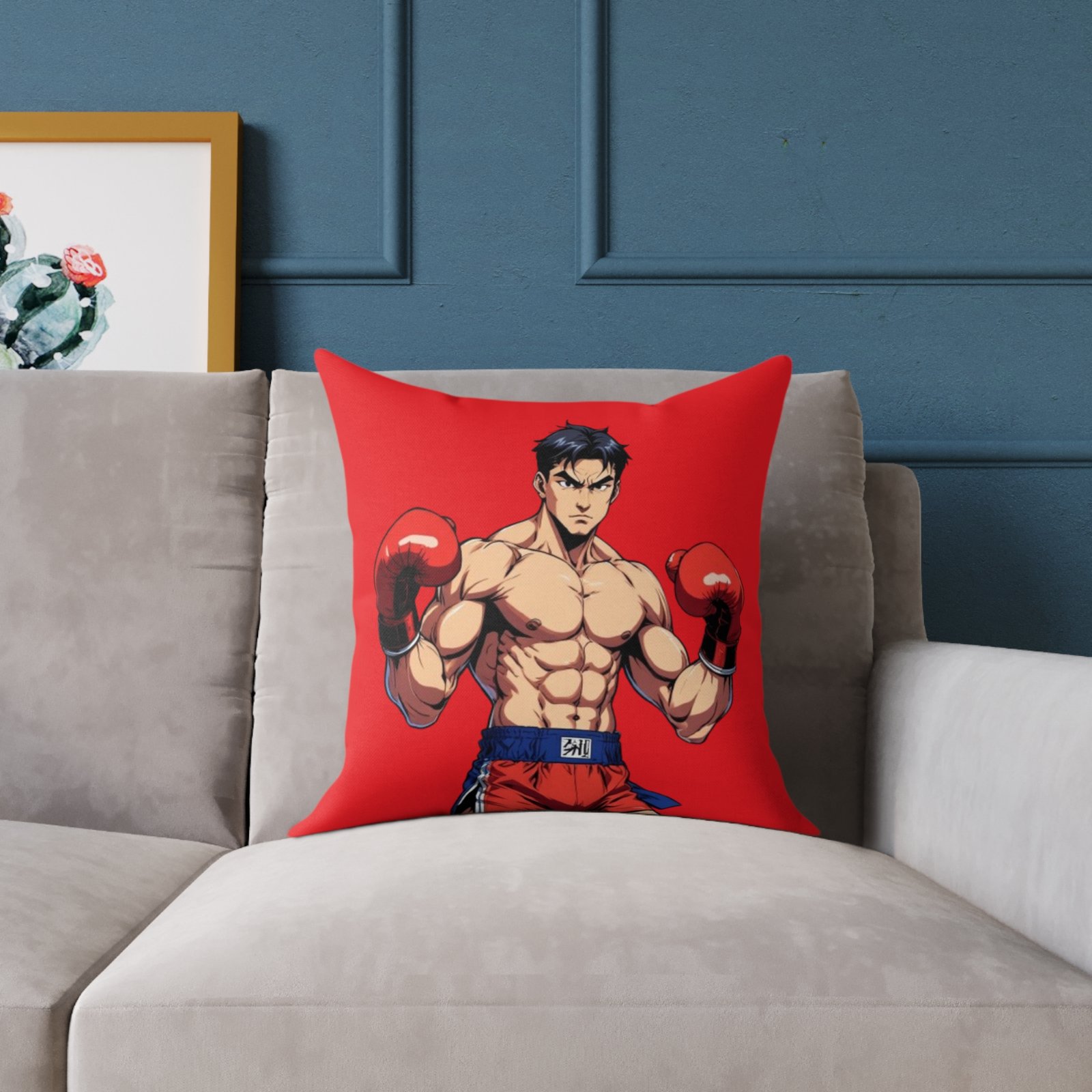 Boxing Square Poly Canvas Pillow - Image 7