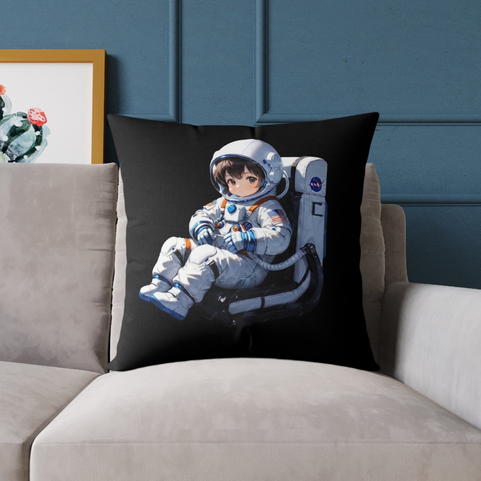 Astronaut Square Poly Canvas Pillow - Image 15
