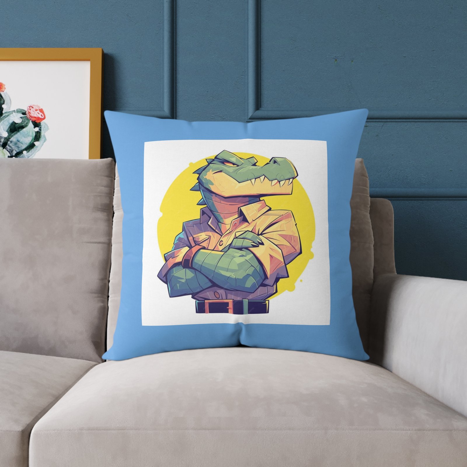 Dinassaur Square Poly Canvas Pillow - Image 15